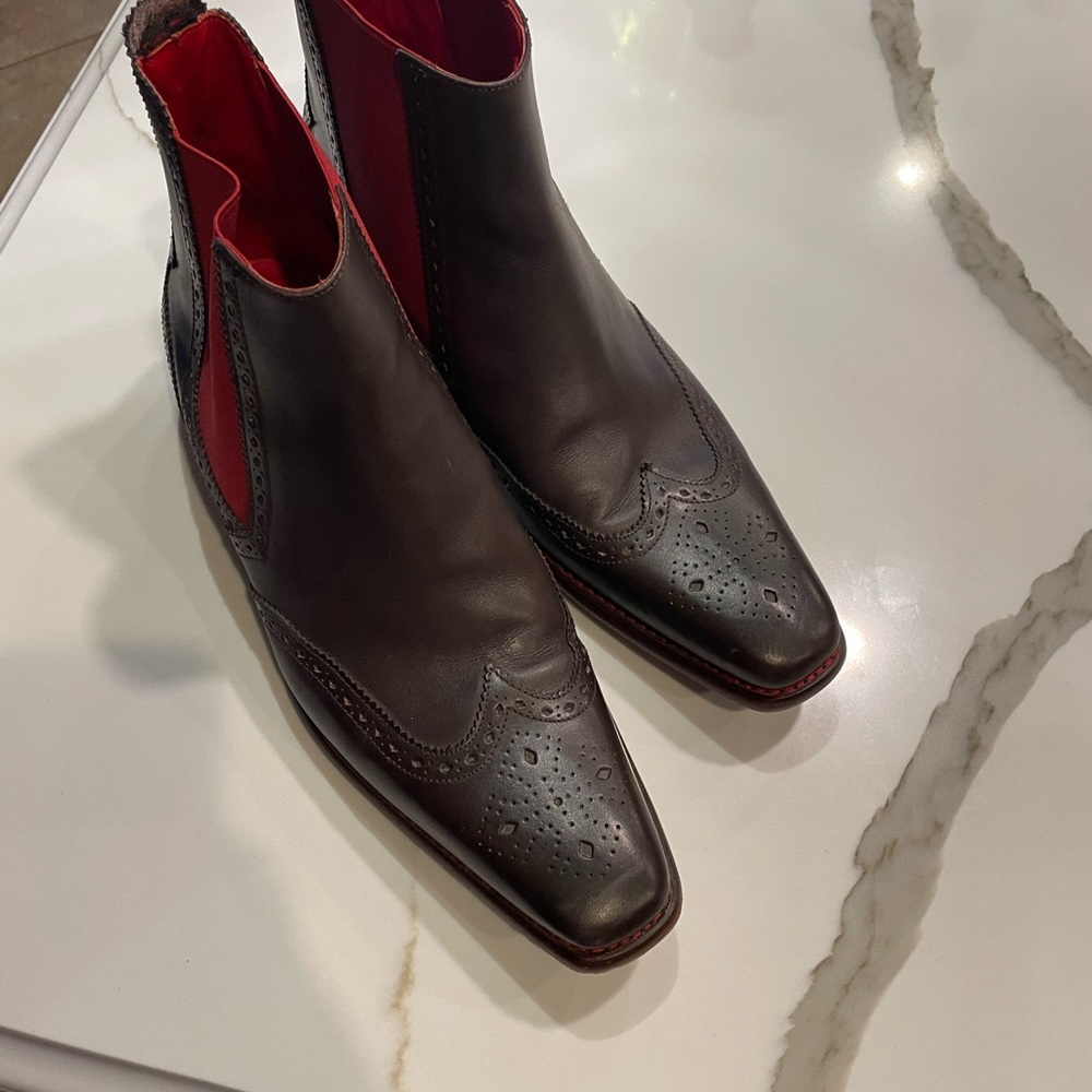 Classic Brown Leather Men's Boots/ Jeffrey West